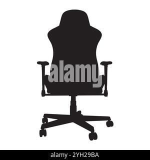 Silhouette de chaise de jeu. Équipement eSports. Fauteuil. Illustrations isolées vectorielles Illustration de Vecteur