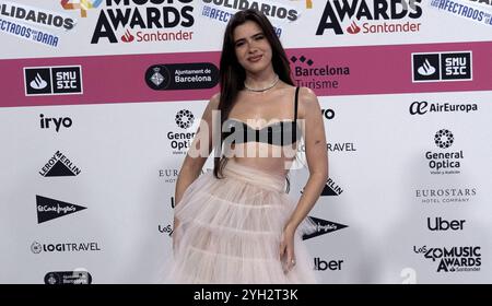 Barcelone, Espagne. 08 novembre 2024. La chanteuse Mar Lucas à Photocall pour les Los 40 Music Awards à Barcelone le vendredi 8 novembre 2024. Crédit : CORDON PRESS/Alamy Live News Banque D'Images