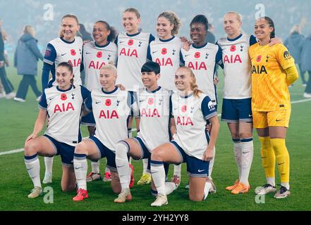 Manchester, Royaume-Uni. 8 novembre 2024. L'équipe de Tottenham lors du match de Super League féminine de la FA à l'Etihad Stadium de Manchester. Le crédit photo devrait se lire : Andrew Yates/Sportimage crédit : Sportimage Ltd/Alamy Live News Banque D'Images