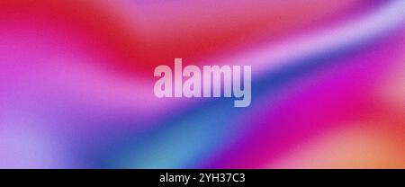 Vibrant grain été fond rose bleu violet rouge bruit texture bannière affiche affiche design rétro Banque D'Images