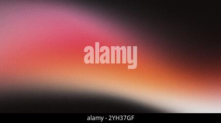 Arrière-plan abstrait rouge orange jaune rose noir dégradé granuleux, effet de texture de bruit de flux de couleurs vives, grande taille de bannière Banque D'Images