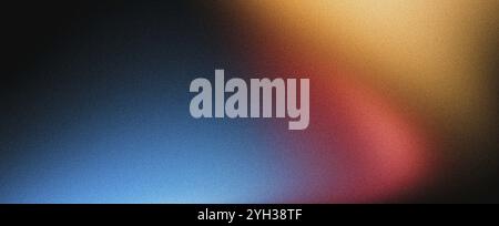 Noir bleu orange rouge abstrait fond d'affiche granuleuse couleur vibrante onde bruit foncé texture couverture design d'en-tête Banque D'Images