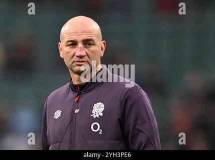 9 novembre 2024 ; Allianz Stadium, Londres, Angleterre : Autumn Rugby International, Angleterre contre Australie ; Steve Borthwick Head Coach pour l'Angleterre Banque D'Images