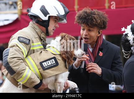 Londres, Royaume-Uni, 9 novembre 2024. The Lord Mayor's Show, une procession de 5 km de long à travers le Square Mile de la ville de Londres, avec 7000 participants, 200 chevaux et 200 chars, mettant en valeur la diversité, la communauté, la culture et l'histoire de Londres. Le nouveau lord-maire, Alistair King, était au centre de la scène pendant le pageantry historique, prêtant serment d'allégeance au roi, devant les cours royales de justice. Crédit : Monica Wells/Alamy Live News Banque D'Images