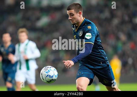 GRONINGEN, 09-11-2024, stade Euroborg, saison 2024/2025, match de football néerlandais Eredivisie entre le FC Groningen et le Sparta. Joueur du Sparta Rotterdam Camiel Neghli crédit : Pro Shots/Alamy Live News Banque D'Images