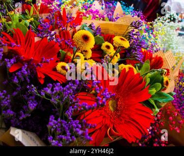 Bouquets mixtes, gros plan Banque D'Images