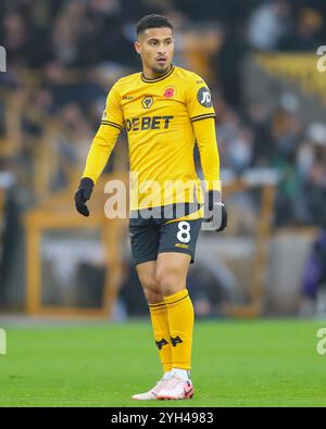 João Gomes of Wolverhampton Wanderers lors du match de premier League Wolverhampton Wanderers vs Southampton à Molineux, Wolverhampton, Royaume-Uni, 9 novembre 2024 (photo de Gareth Evans/News images) Banque D'Images