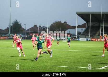 Londres, Royaume-Uni, 09 novembre 2024. Action entre Ealing Trailfinders et Gloucester-Hartpury, premier rugby féminin au Trailfinders Sports Club, Londres. Alex Williams / Alamy Live News Banque D'Images