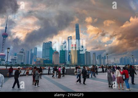 Vue d'ensemble de Shanghai avec Oriental Pearl Tower et Shanghai Tower Banque D'Images