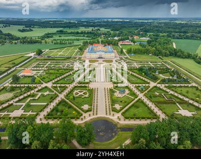 Vue aérienne du palais Rundale en Lettonie Banque D'Images