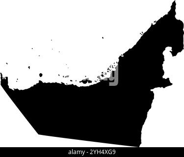 Illustration vectorielle de silhouette de carte des Émirats arabes Unis Illustration de Vecteur