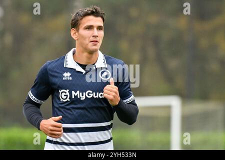 Landore, Swansea, pays de Galles. 9 novembre 2024. Elidon O'Boyle de Millwall lors du match de la Ligue de développement professionnel des moins de 18 ans entre Swansea City et Millwall au JOMA High performance Centre à Landore, Swansea, pays de Galles, Royaume-Uni le 9 novembre 2024. Crédit : Duncan Thomas/Majestic Media/Alamy Live News. Banque D'Images