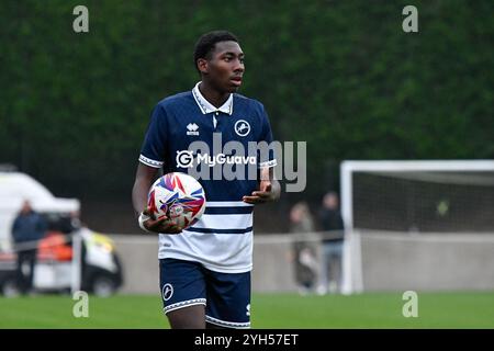 Landore, Swansea, pays de Galles. 9 novembre 2024. Da'rell Archer de Millwall lors du match de la Ligue de développement professionnel des moins de 18 ans entre Swansea City et Millwall au JOMA High performance Centre à Landore, Swansea, pays de Galles, Royaume-Uni le 9 novembre 2024. Crédit : Duncan Thomas/Majestic Media/Alamy Live News. Banque D'Images