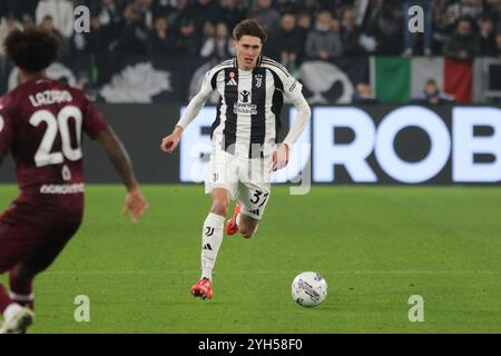 Turin, Italie - 9 novembre 2024 : Nicolò Savona de la Juventus lors du match de Serie A entre Juventus-Torino FC au stade Allianz de Turin (photo de Maurizio Valletta/alamy.com) crédit : Maurizio Valletta/Alamy Live News Banque D'Images