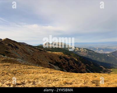 Vues de Kopa Kondracka vers les Tatras slovaques, Slovaquie, révélant de vastes paysages alpins et des sommets lointains Banque D'Images