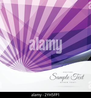 Fond violet abstrait avec des rayons et des formes géométriques Illustration de Vecteur