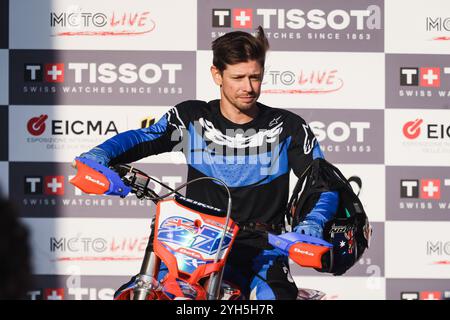 Milan, la Champions Charity Race lors de l'édition EICMA pour les 110 ans du salon du cycle et de la moto à Rho Fiera Milano. Sur la photo : Casey Stoner Banque D'Images