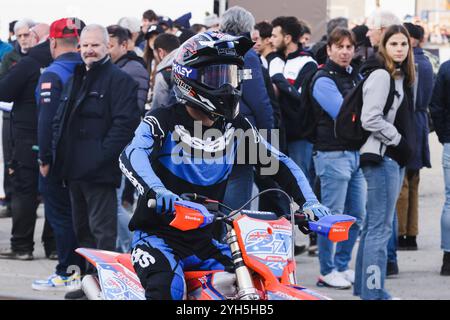 Milan, la Champions Charity Race lors de l'édition EICMA pour les 110 ans du salon du cycle et de la moto à Rho Fiera Milano. Sur la photo : Casey Stoner Banque D'Images