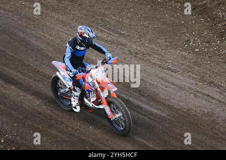 Milan, la Champions Charity Race lors de l'édition EICMA pour les 110 ans du salon du cycle et de la moto à Rho Fiera Milano. Sur la photo : Casey Stoner Banque D'Images