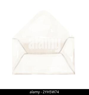 Enveloppe papier Old Light teint ouvert Vintage illustration aquarelle numérique pour l'impression et le Web Banque D'Images