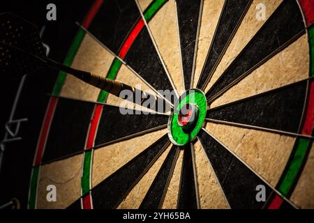 DART dans le gros plan de l'œil de taureau Banque D'Images