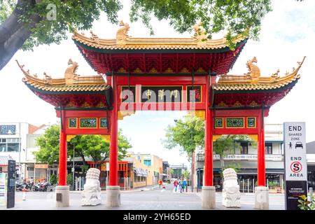 Chinatown Piafang Gate, Chinatown Adelaide, Moonta Street, Adélaïde, Australie méridionale, Australie Banque D'Images