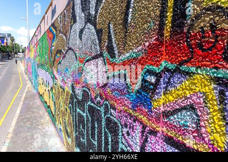 Murale sur le mur du pont supérieur de Montfiore Road, North Terrace, Adélaïde, Australie méridionale, Australie Banque D'Images