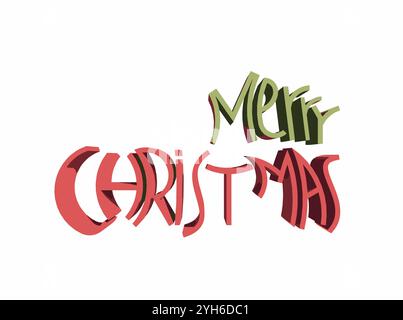 Joyeux Chishtmas texte 3D rendu typographie Graffiti logo symbole Illustration de Vecteur