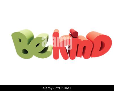 Le symbole de logo BE Kind convient à la fabrication d'autocollants, de papiers peints et d'illustrations. Illustration de Vecteur