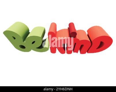 Le symbole de logo BE Kind convient à la fabrication d'autocollants, de papiers peints et d'illustrations. Illustration de Vecteur