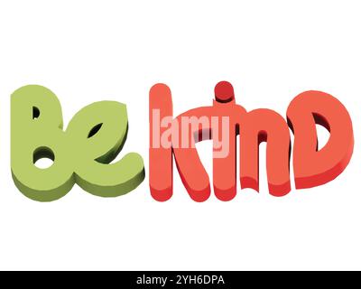 Le symbole de logo BE Kind convient à la fabrication d'autocollants, de papiers peints et d'illustrations. Illustration de Vecteur