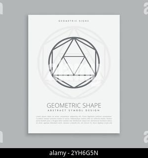 prospectus d'affiche de forme de ligne de linéarte de géométrie sacrée Illustration de Vecteur