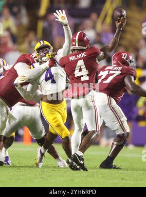 Baton Rouge, États-Unis. 09 novembre 2024. Lors d'un match de football de la Southeastern Conference au Tiger Stadium le samedi 9 novembre 2024 à Baton Rouge, Louisiane. (Photo de Peter G. Forest/Sipa USA) crédit : Sipa USA/Alamy Live News Banque D'Images