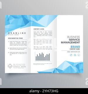 Abstract blue modèle de conception géométrique brochure Illustration de Vecteur