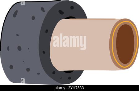 illustration vectorielle de dessin animé d'isolation de tuyau d'énergie Illustration de Vecteur
