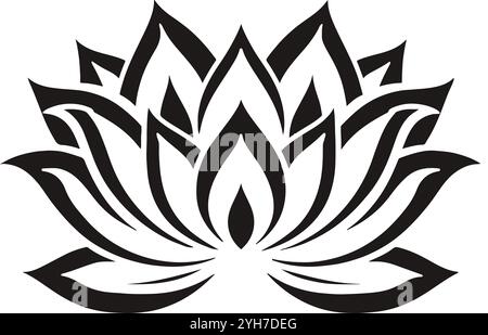 Illustration vectorielle de silhouette Lotus Flower minimaliste Illustration de Vecteur