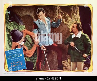 LAURENCE OLIVIER et LEON QUARTERMAINE dans AS YOU LIKE IT 1936 le réalisateur PAUL CZINNER joue William Shakespeare traitement James M. Barrie musique William Walton Cinématographie Harold Rosson monteur David Lean design de costumes John Armstrong et Joe Strassner caméraman Jack Cardiff chorégraphe Ninette de Valois Inter-Allied film Producers Ltd. / United Artists (pour 1949 réédition aux États-Unis) Banque D'Images