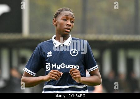 Landore, Swansea, pays de Galles. 9 novembre 2024. Tristan Parkes de Millwall lors du match de la Ligue de développement professionnel des moins de 18 ans entre Swansea City et Millwall au JOMA High performance Centre à Landore, Swansea, pays de Galles, Royaume-Uni le 9 novembre 2024. Crédit : Duncan Thomas/Majestic Media/Alamy Live News. Banque D'Images