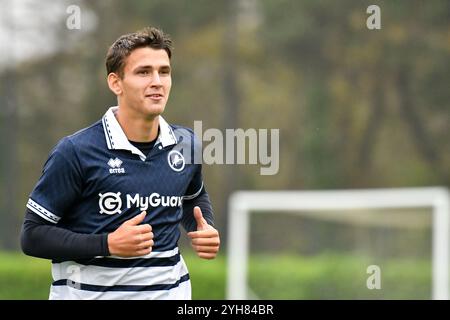 Landore, Swansea, pays de Galles. 9 novembre 2024. Elidon O'Boyle de Millwall lors du match de la Ligue de développement professionnel des moins de 18 ans entre Swansea City et Millwall au JOMA High performance Centre à Landore, Swansea, pays de Galles, Royaume-Uni le 9 novembre 2024. Crédit : Duncan Thomas/Majestic Media/Alamy Live News. Banque D'Images