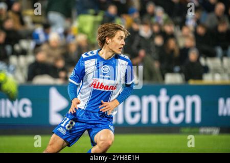 Odense, Danemark. 09 novembre 2024. Max Ejdum (18 ans) d'Odense BK vu lors du match NordicBet Liga entre Odense BK et AC Horsens au Parc d'énergie naturel d'Odense. Crédit : Gonzales photo/Alamy Live News Banque D'Images