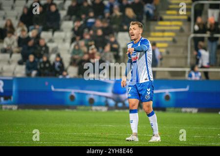 Odense, Danemark. 09 novembre 2024. Tom Trybull (7 ans) d'Odense BK vu lors du match NordicBet Liga entre Odense BK et AC Horsens au Parc d'énergie naturel d'Odense. Crédit : Gonzales photo/Alamy Live News Banque D'Images