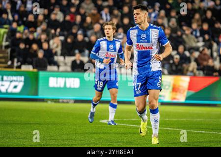 Odense, Danemark. 09 novembre 2024. Luca Kjerrumgaard (17 ans) d'Odense BK vu lors du match NordicBet Liga entre Odense BK et AC Horsens au parc énergétique naturel d'Odense. Crédit : Gonzales photo/Alamy Live News Banque D'Images