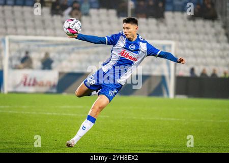 Odense, Danemark. 09 novembre 2024. Tobias Slotsager (28 ans) de Odense BK vu lors du match NordicBet Liga entre Odense BK et AC Horsens au nature Energy Park à Odense. Crédit : Gonzales photo/Alamy Live News Banque D'Images