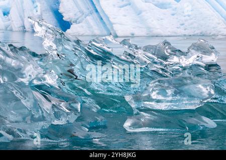 Alaska, baie LeConte, glacier LeConte. Iceberg bleu clair. Banque D'Images