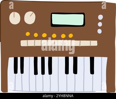 illustration vectorielle de dessin animé de synthétiseur modulaire Illustration de Vecteur