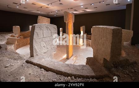 Repliica du bâtiment d, Göbeklitepe représenté dans sa taille réelle, Musée archéologique de Şanlıurfa Banque D'Images