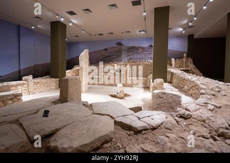 Repliica du bâtiment d, Göbeklitepe représenté dans sa taille réelle, Musée archéologique de Şanlıurfa Banque D'Images