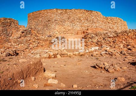 La Motilla del Azuer, Daimiel, fortification préhistorique de l'âge du bronze. La riche histoire de ces sites offre une fenêtre sur notre passé lointain Banque D'Images