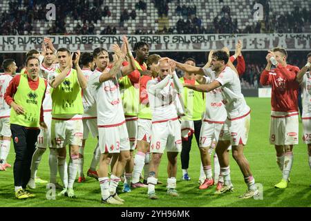 SSC Bari se réjouit de la et de la Serie B BKT entre US Salernitana 1919 vs SSC Bari au stade Arechi Banque D'Images