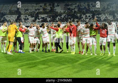 SSC Bari se réjouit de la et de la Serie B BKT entre US Salernitana 1919 vs SSC Bari au stade Arechi Banque D'Images